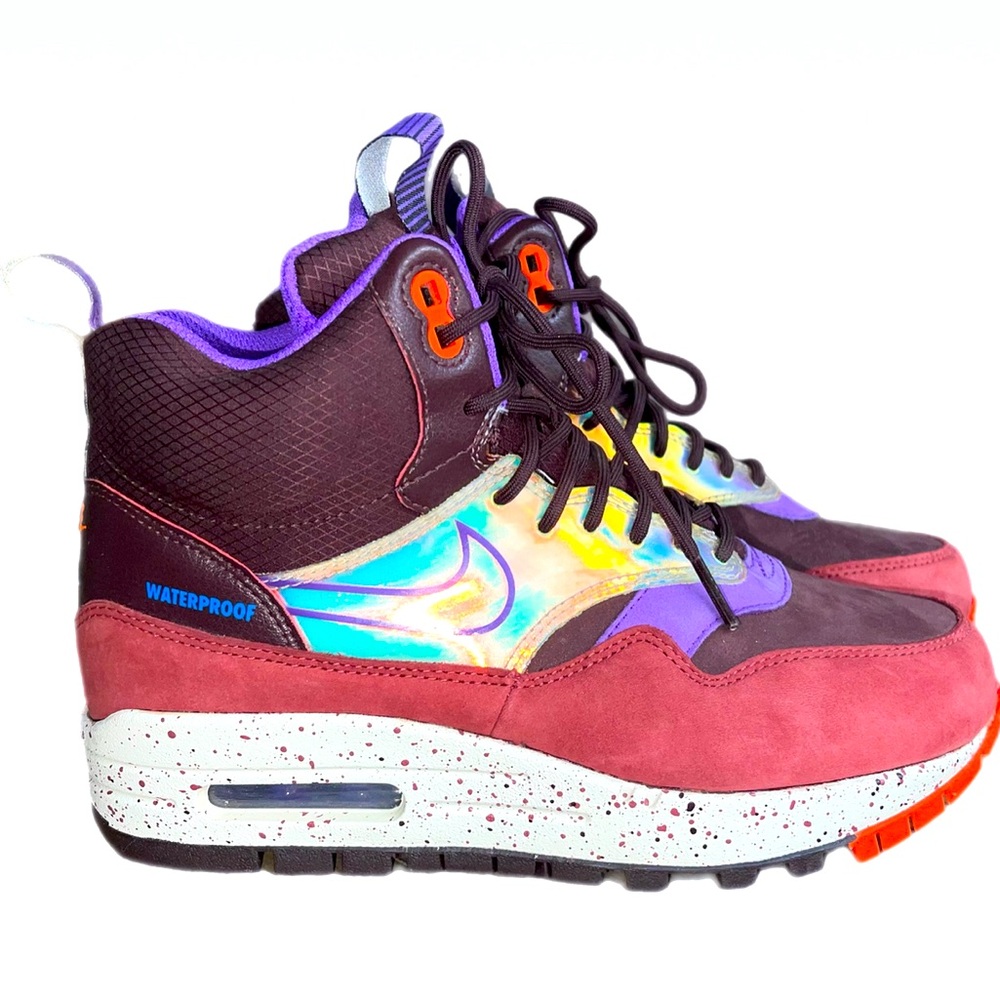 Rare Nike Air Max 1 Mid Burgundy Sneakers  • Women's • Size 5.5‎